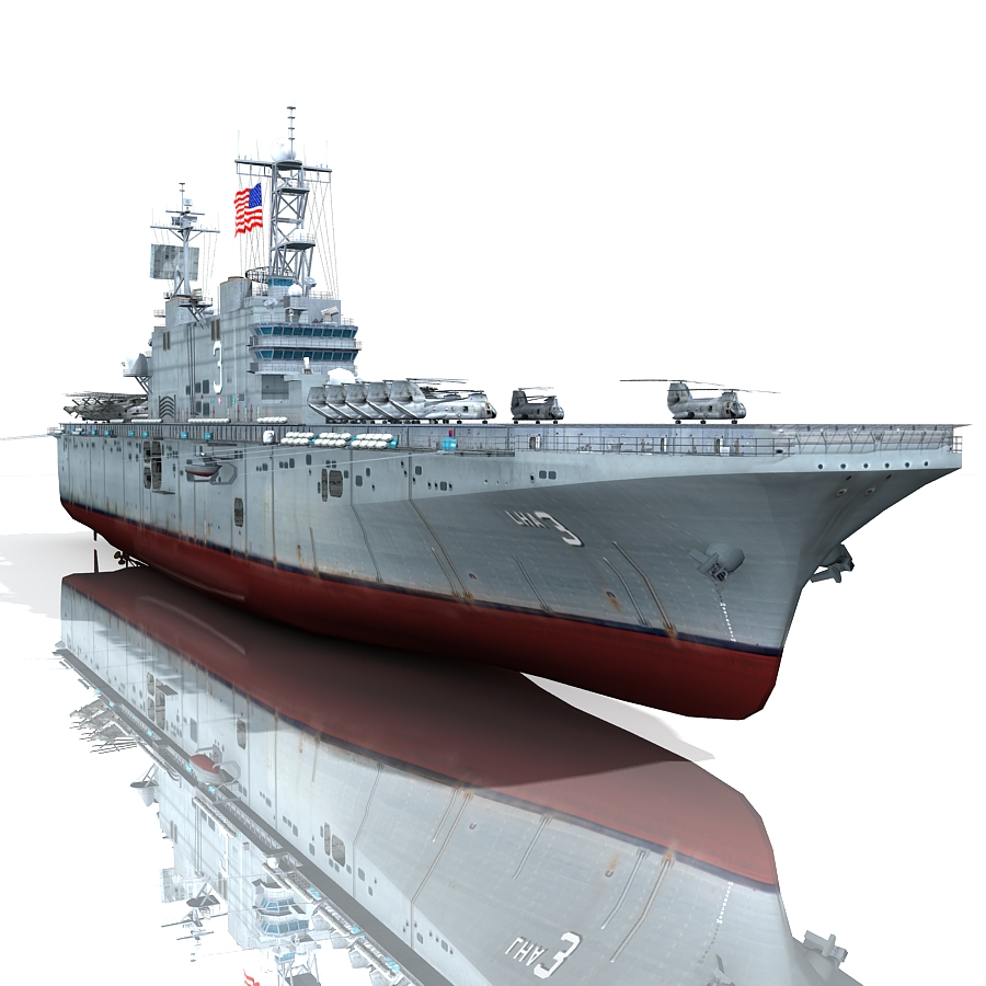 uss belleau lha-3 3d model