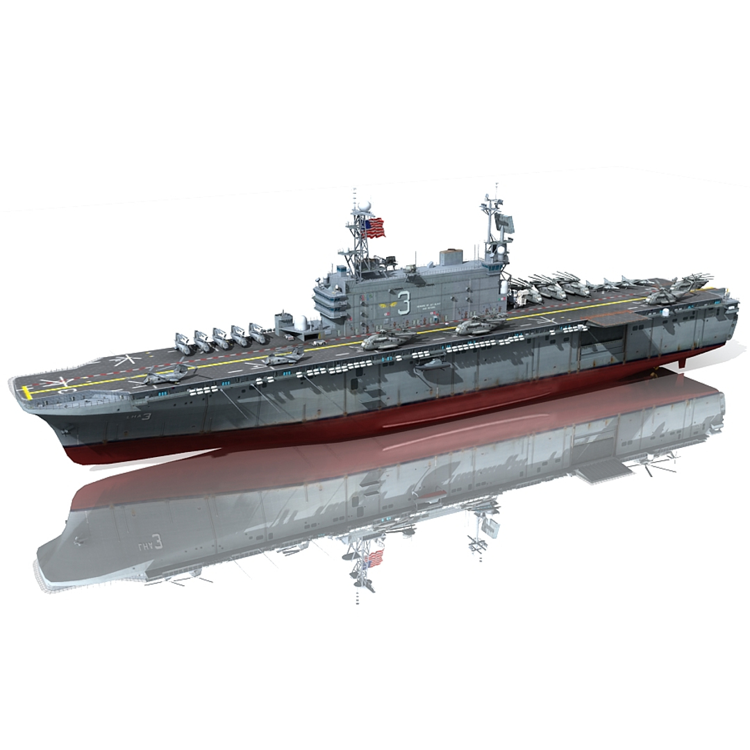 uss belleau lha-3 3d model