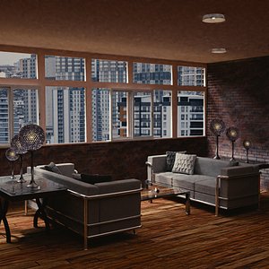 APARTMENT INTERIOR SCENE 3D MODEL
