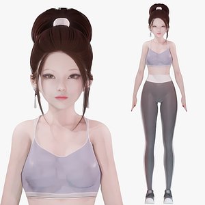3D Sport Girl - Realistic Female Character - Blender Eevee model