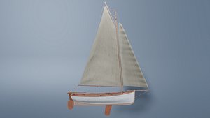 3D model Haven Skiff Sailboat Low Poly