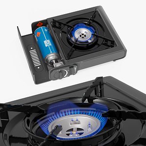 Camp Stove Single Burner with CP250 Gas Canister 3D model