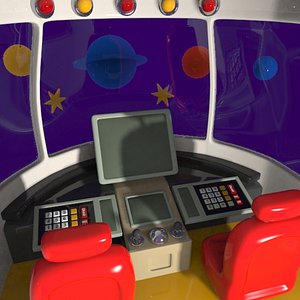 cartoon spacecraft cabin 3ds