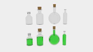 3d poison bottles model