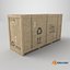Extra Long and Tall Wooden Crate - Customizable Shipping Box 3D model