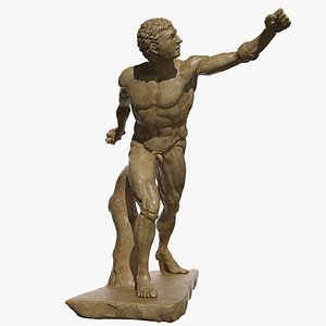 statue borghese gladiator 3d max