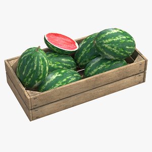 Watermelon Wooden Crate 3D model
