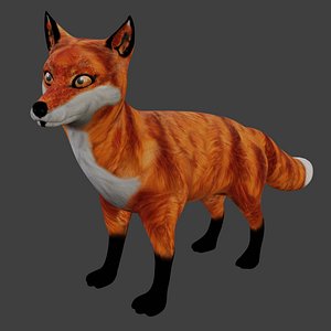 Fox rigged low poly