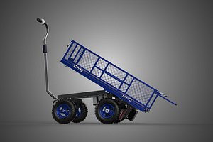 3D ELECTRIC MOTORIZED TIPPING TILTED TROLLEY WHEELBARROW CARRIER EV