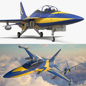 3D Military Training Aircraft with Guided Rockets