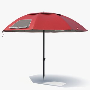3D Foldable Beach Umbrella Red