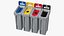 Four Compartments Recycling Station Set