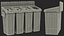 Four Compartments Recycling Station Set