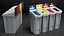 Four Compartments Recycling Station Set