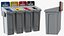 Four Compartments Recycling Station Set