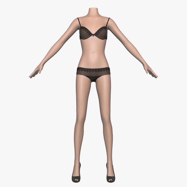 women female bra panties 3d model