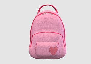 3D pink female backpack model