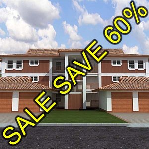 apartment garages balconies 3d model