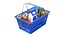 Two Detailed Full Shopping Baskets 3D model