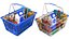 Two Detailed Full Shopping Baskets 3D model