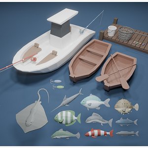 Low Poly Fishing Pack