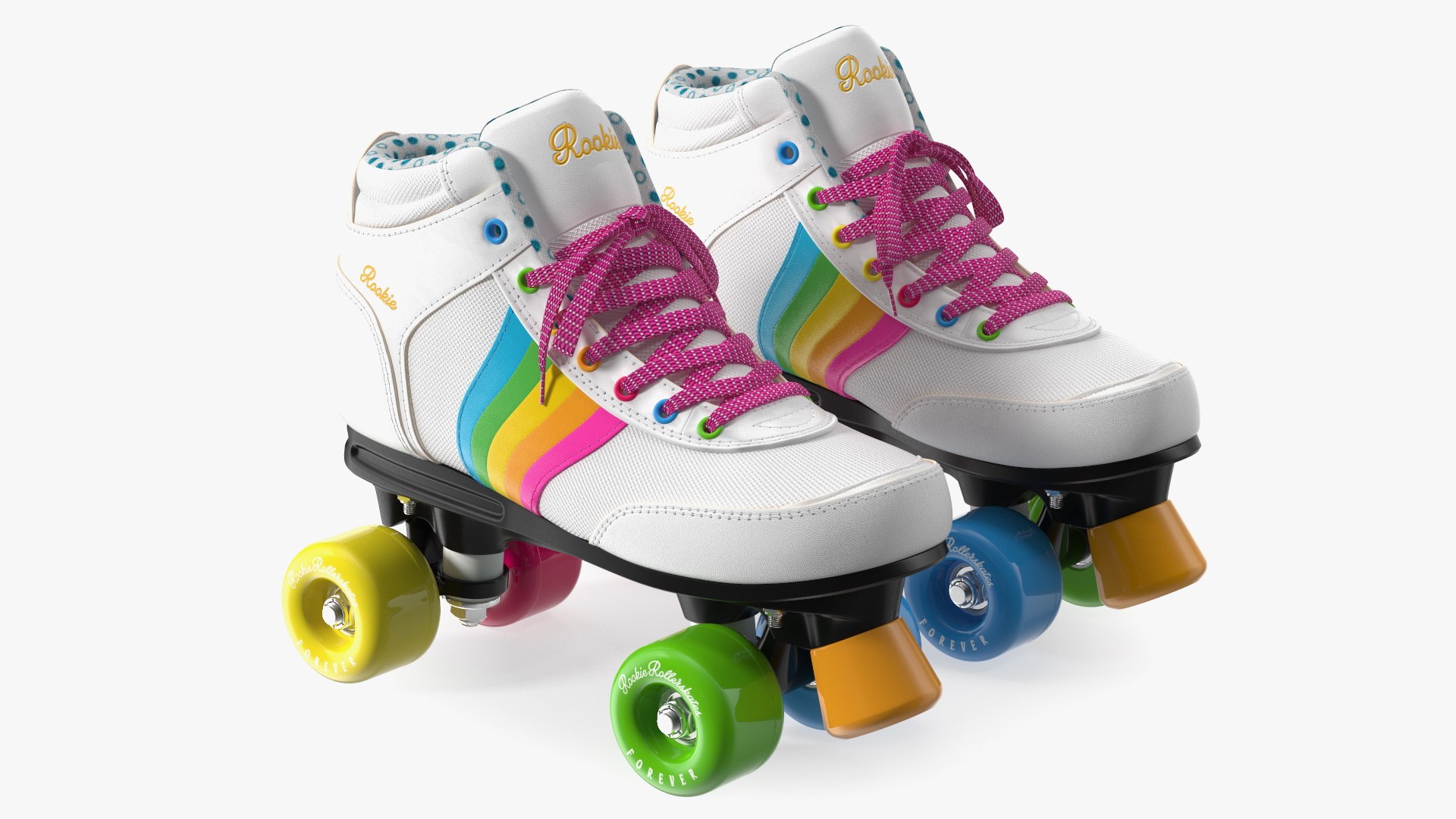 Quad Roller Skates White 3D model preview