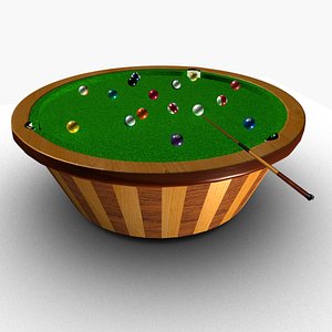 Round pool table model