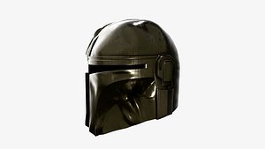 3D After War Mandalorian Helmet Damaged Sci-Fi Prop model