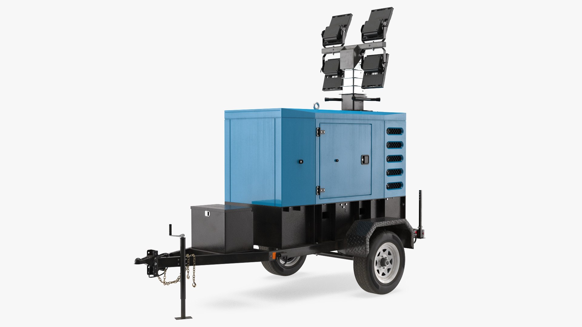 Mobile Generator Generic with Lighting Mast 3D model preview