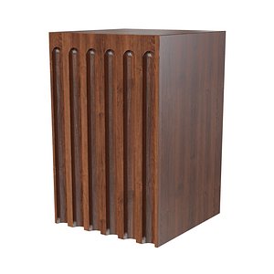 Fluted Wooden Square Coffee Table
