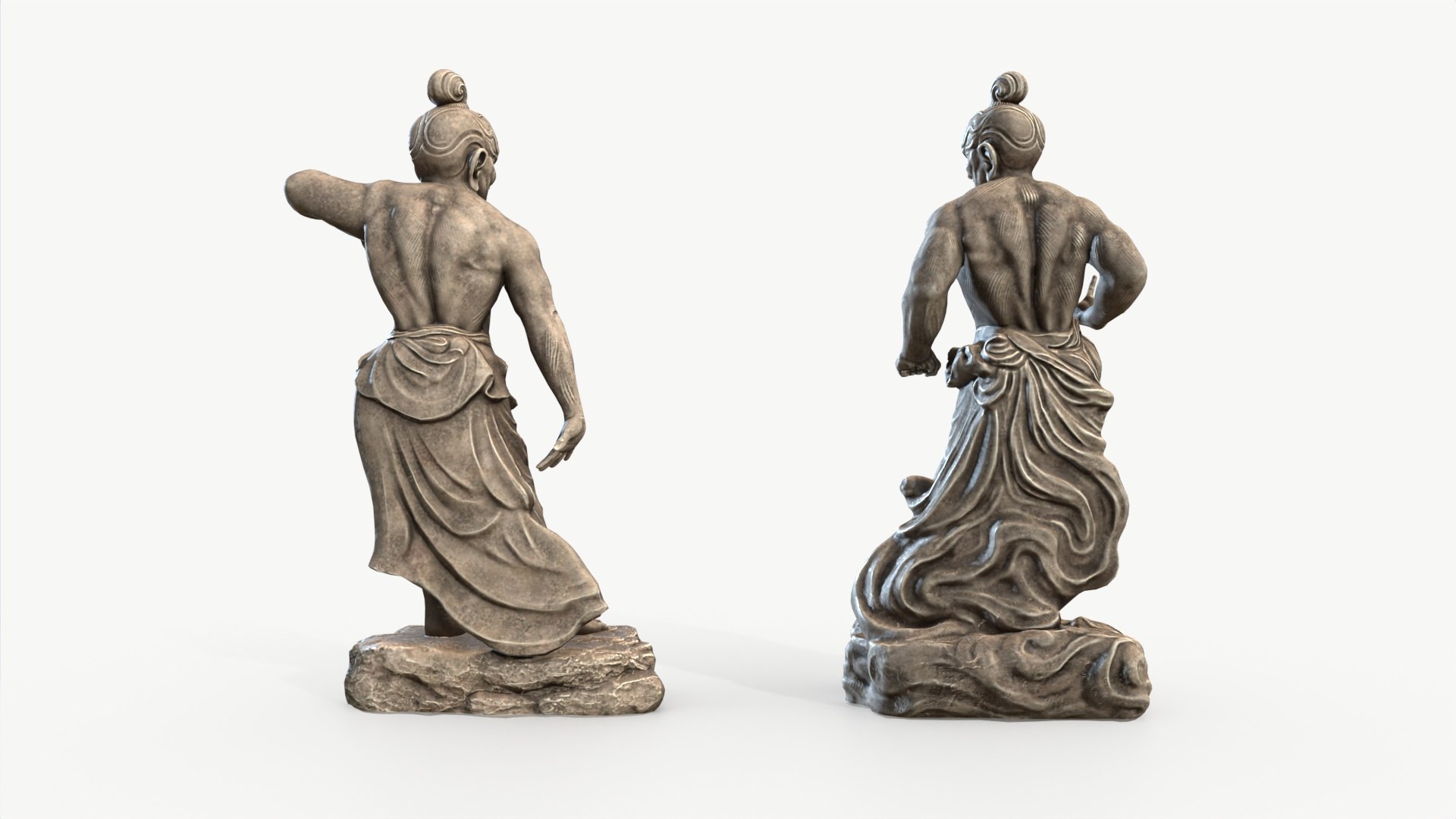 Japanese Buddhist Guardian Statues 3D Model - TurboSquid 2446797