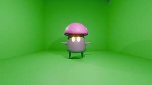 3D Game ready rigged mushroom character