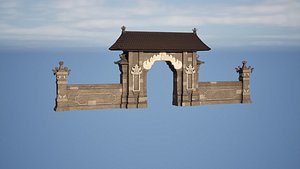 Gapura Wall Bali Generic B Variation 3D model