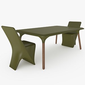 Modern Dinner Chair And Table Green