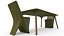 3D Modern  dinner chair and table green