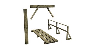 wooden fences and poles