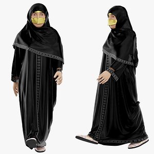 Old Arab Lady Walking model