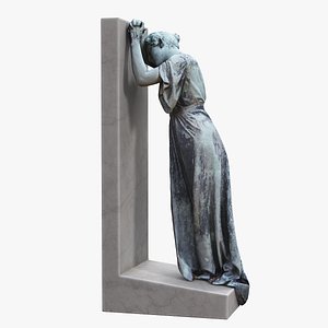woman sorrow statue 3D model