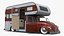 Volkswagen Retro Camper Van Red Rigged for Cinema 4D