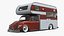 Volkswagen Retro Camper Van Red Rigged for Cinema 4D