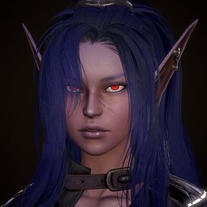 3D model Dark Elf Rogue - Female Character