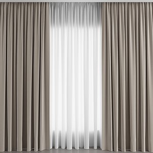 3D tulle curtain beige