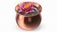 Decorative Copper Bowl with Floating Lotus Flower 3D model