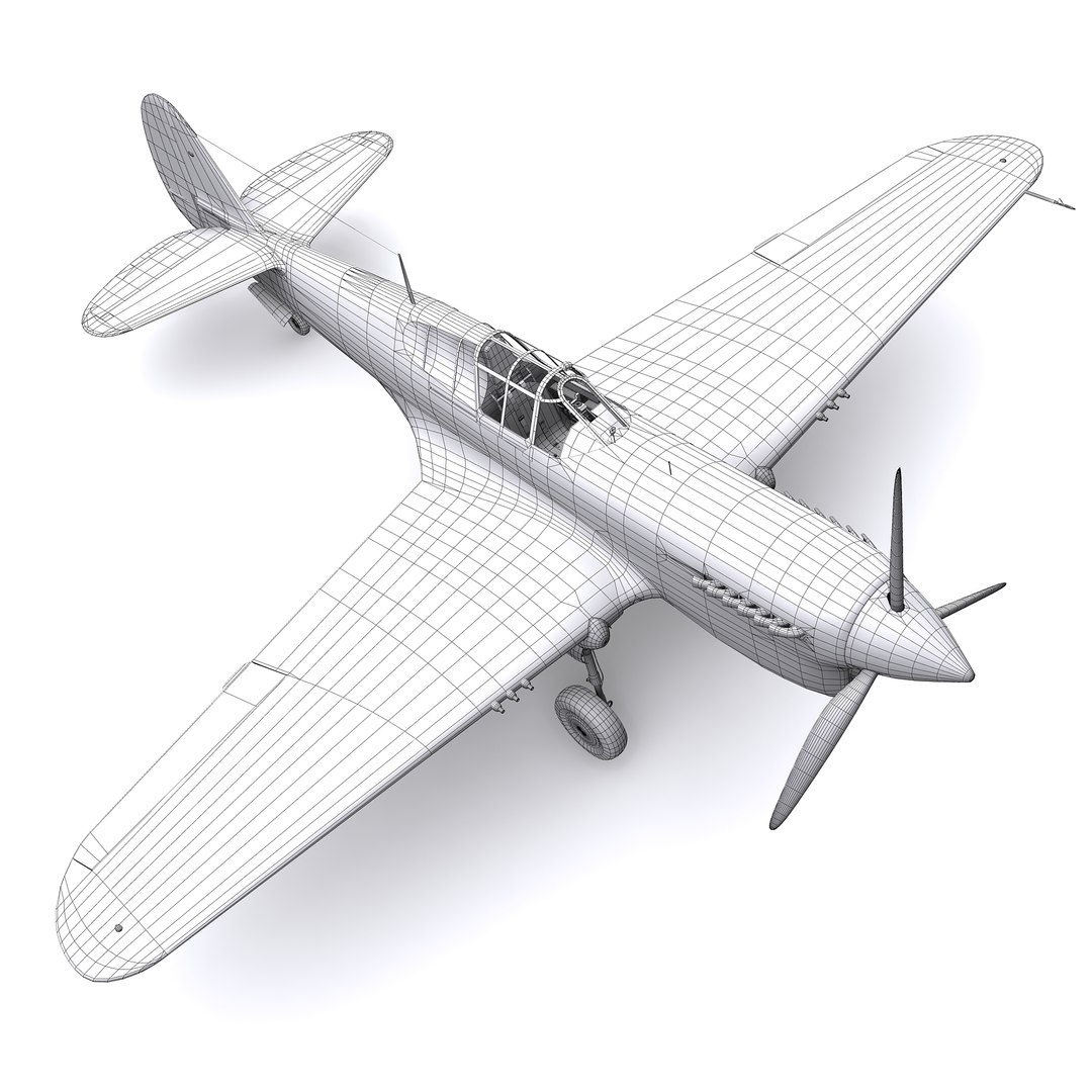 3D curtiss warhawk fighter p-40f - TurboSquid 1550113
