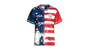 3D Men USA Flag Splash Sublimation Soccer jersey