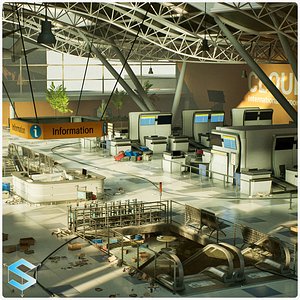 3D Abandoned Airport Environment UE5 model