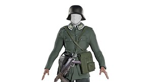 3D model World War 2 German Soldier - Rigged