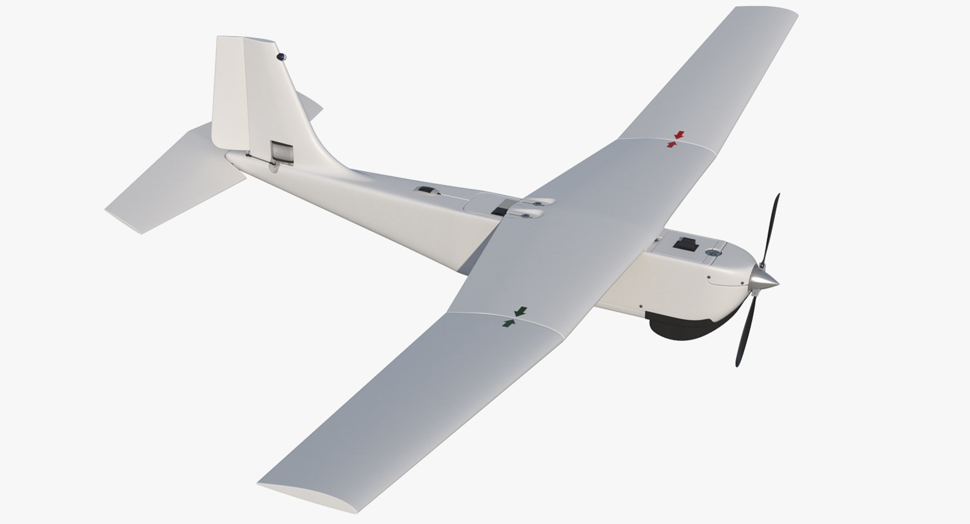 Hand Launched Unmanned Aircraft System UAS RQ-20B Puma Rigged 3D model preview