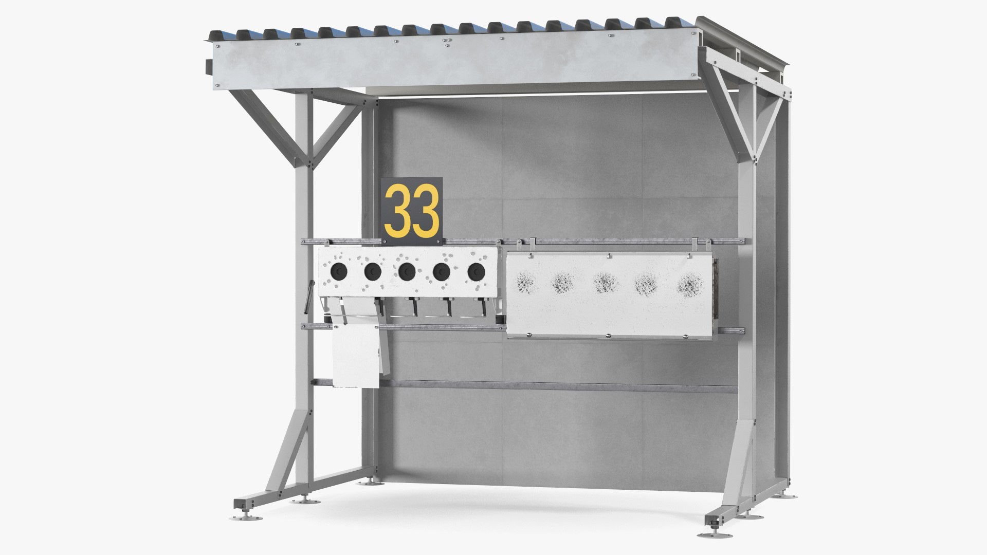 Biathlon Shooting Range Target 3D model preview