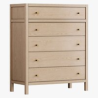 Crate   Barrel Keane Weathered Natural Solid Wood 5-Drawer Tall Dresser